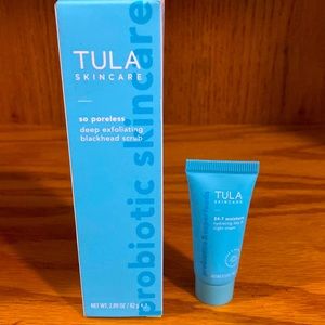 Tula exfoliating scrub and small hydrating cream